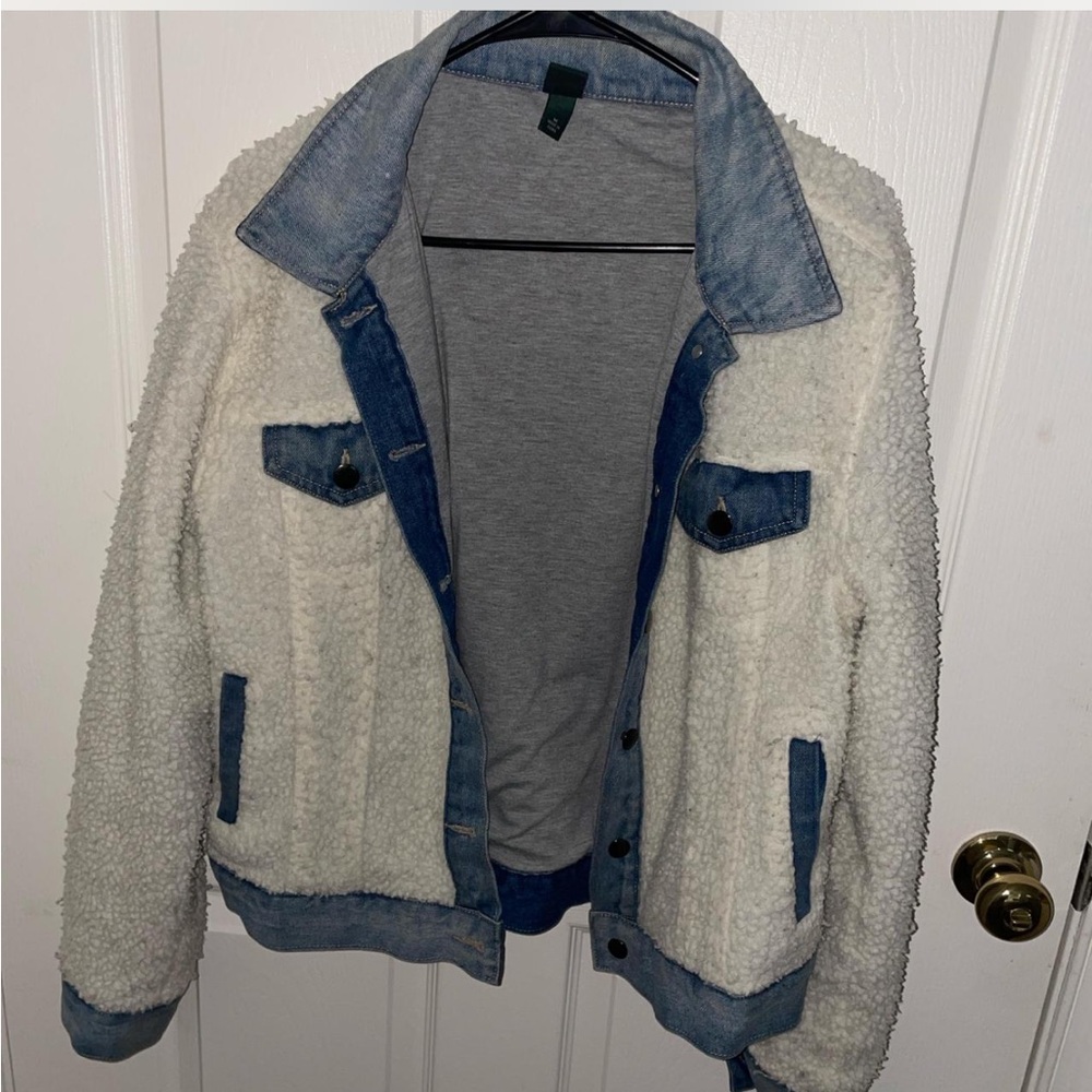 Denim and Sherpa trucker jacket